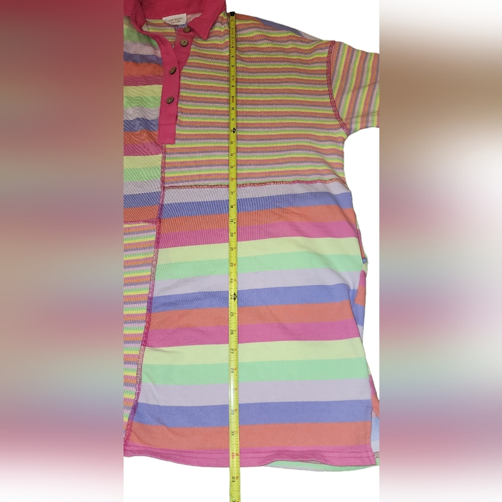 Fantastic Fawn Striped Polo Dress With Pockets. Size Medium. - Picture 4 of 9